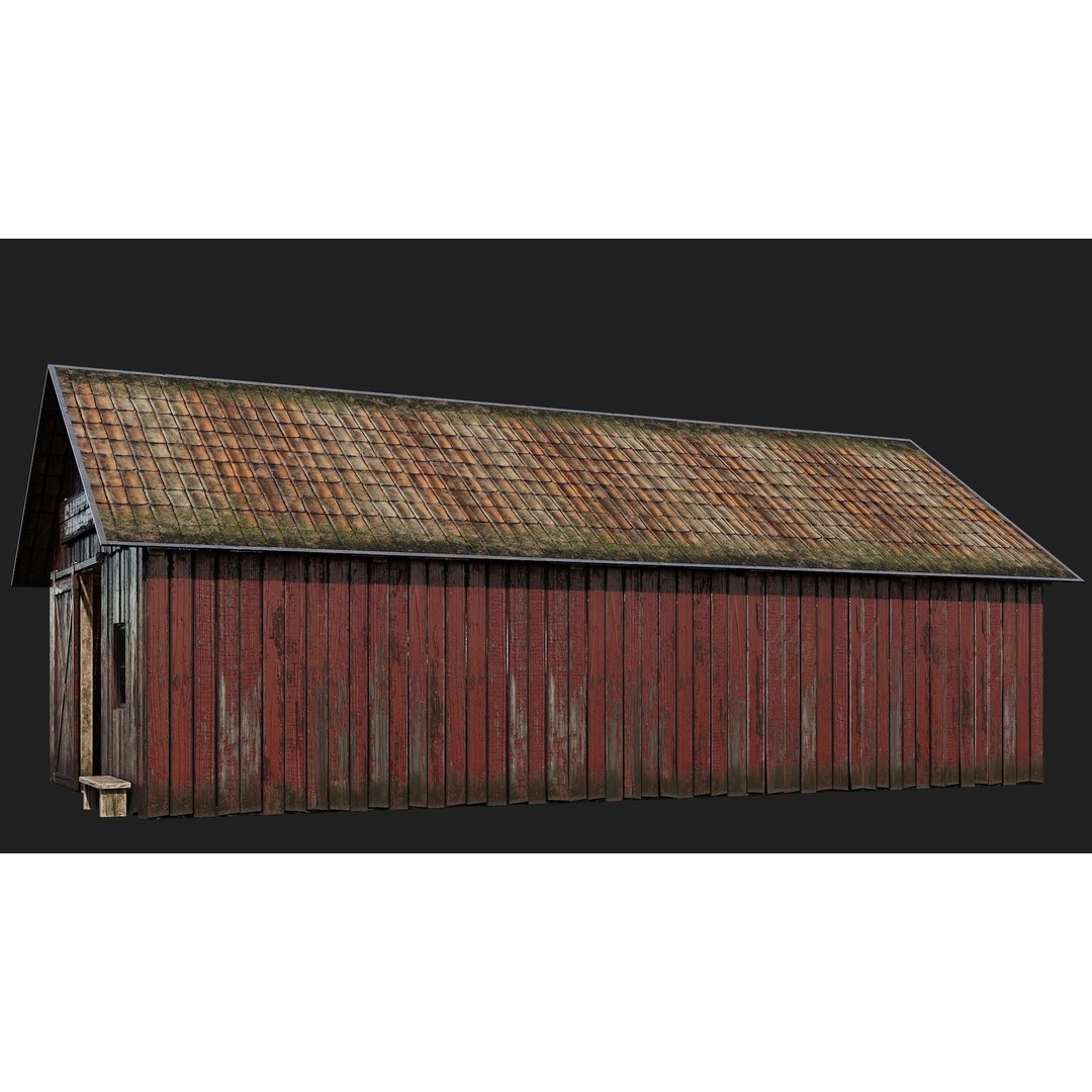 Farm Buildings 3D Model – Low Poly Game Ready PBR Asset, FBX, OBJ - View 22