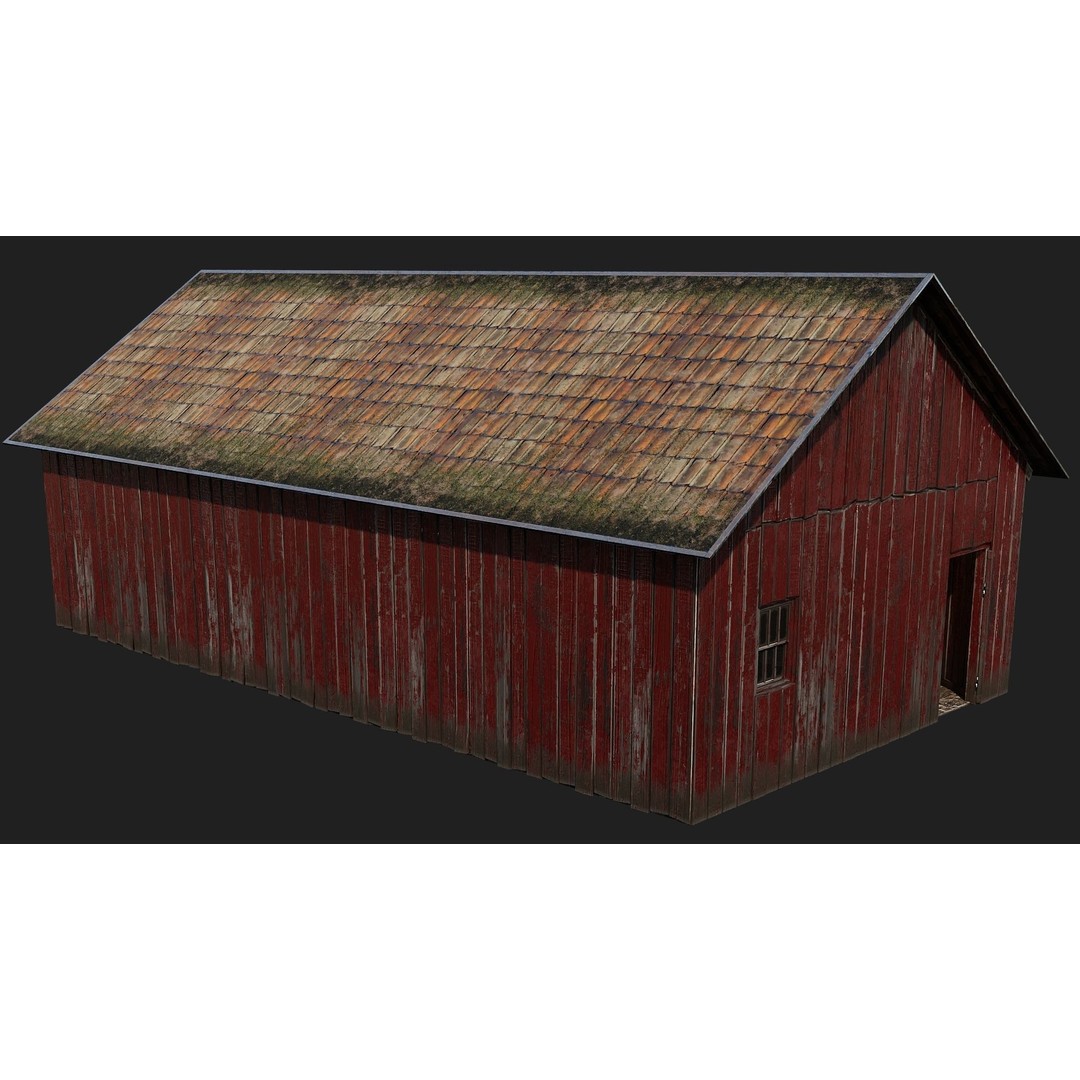 Farm Buildings 3D Model – Low Poly Game Ready PBR Asset, FBX, OBJ - View 24