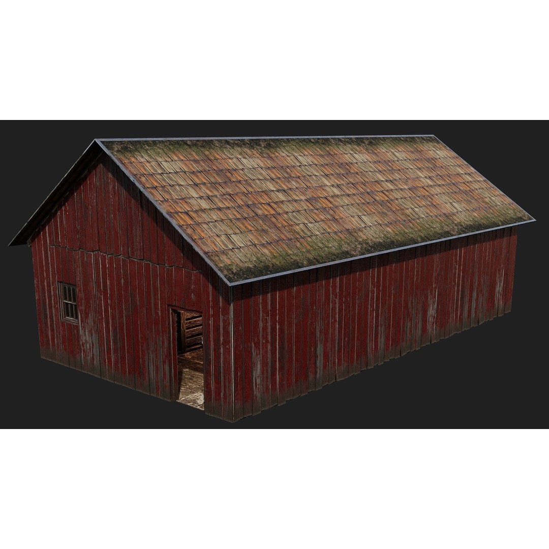 Farm Buildings 3D Model – Low Poly Game Ready PBR Asset, FBX, OBJ - View 25