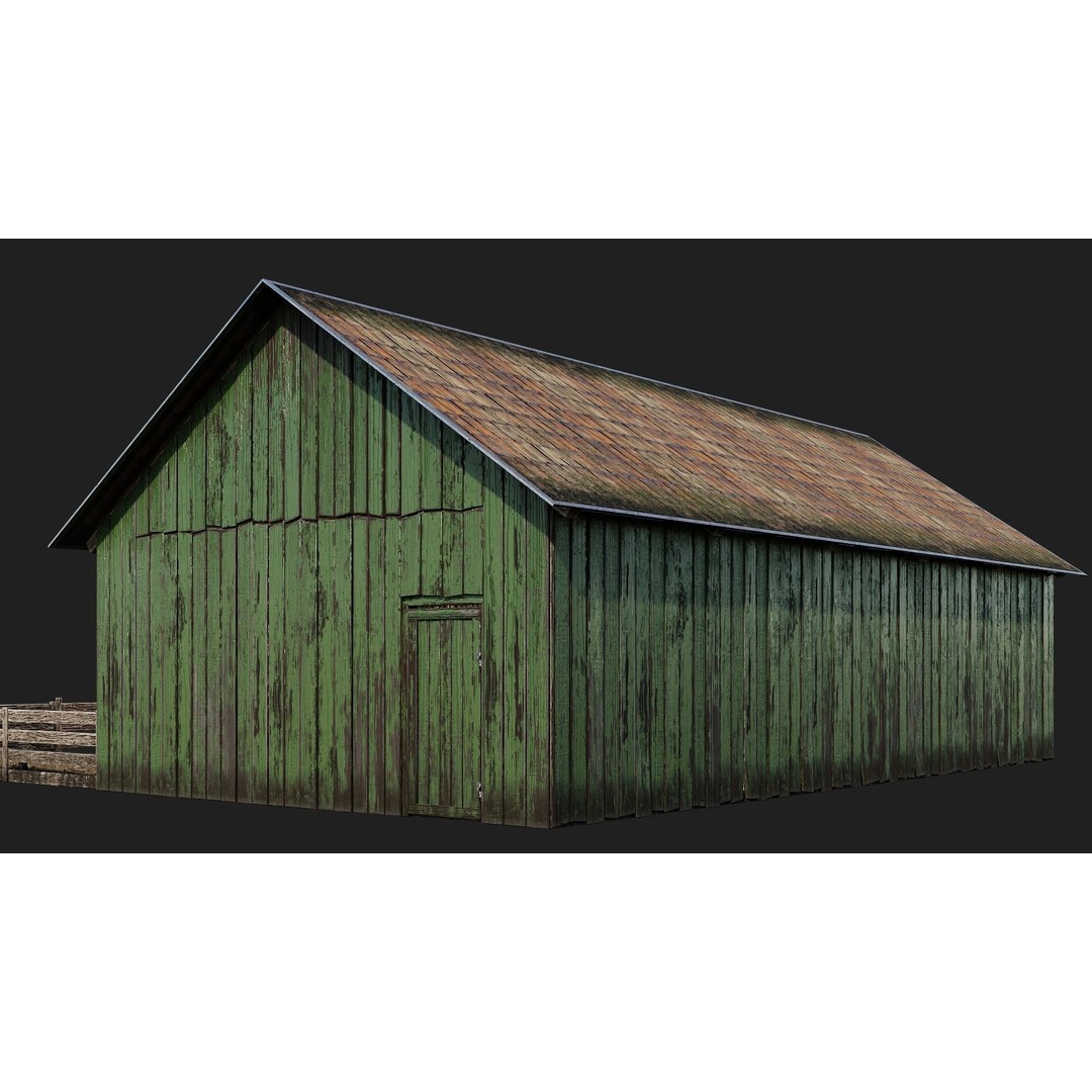 Farm Buildings 3D Model – Low Poly Game Ready PBR Asset, FBX, OBJ - View 28
