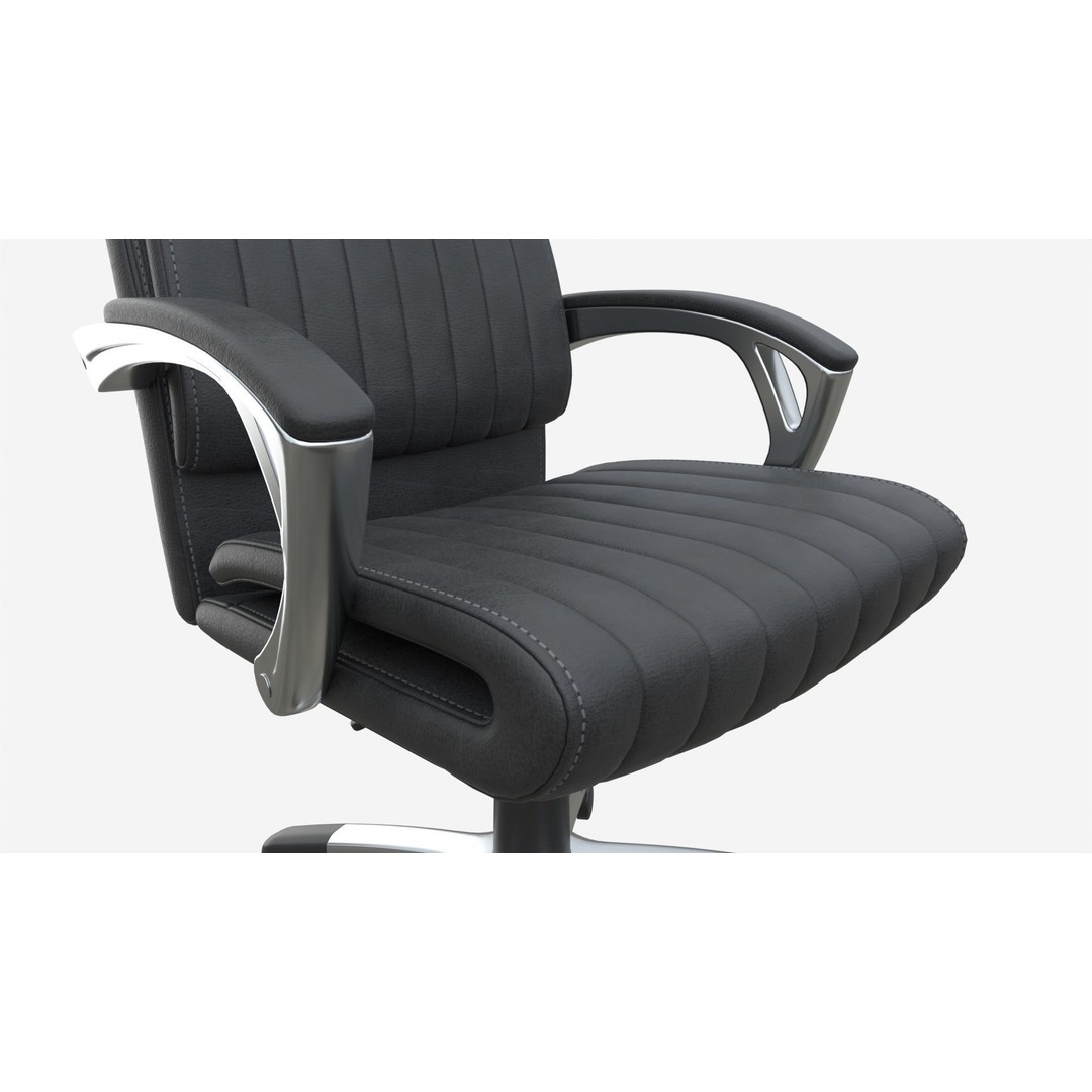 Office Chair 3D Model – Ergonomic Design with Armrests, FBX - View 4