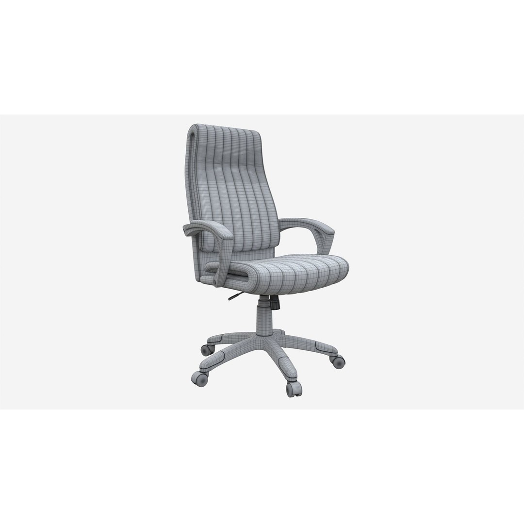 Office Chair 3D Model – Ergonomic Design with Armrests, FBX - View 8