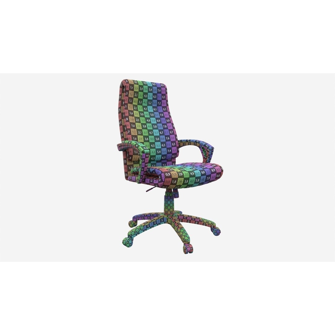 Office Chair 3D Model – Ergonomic Design with Armrests, FBX - View 9