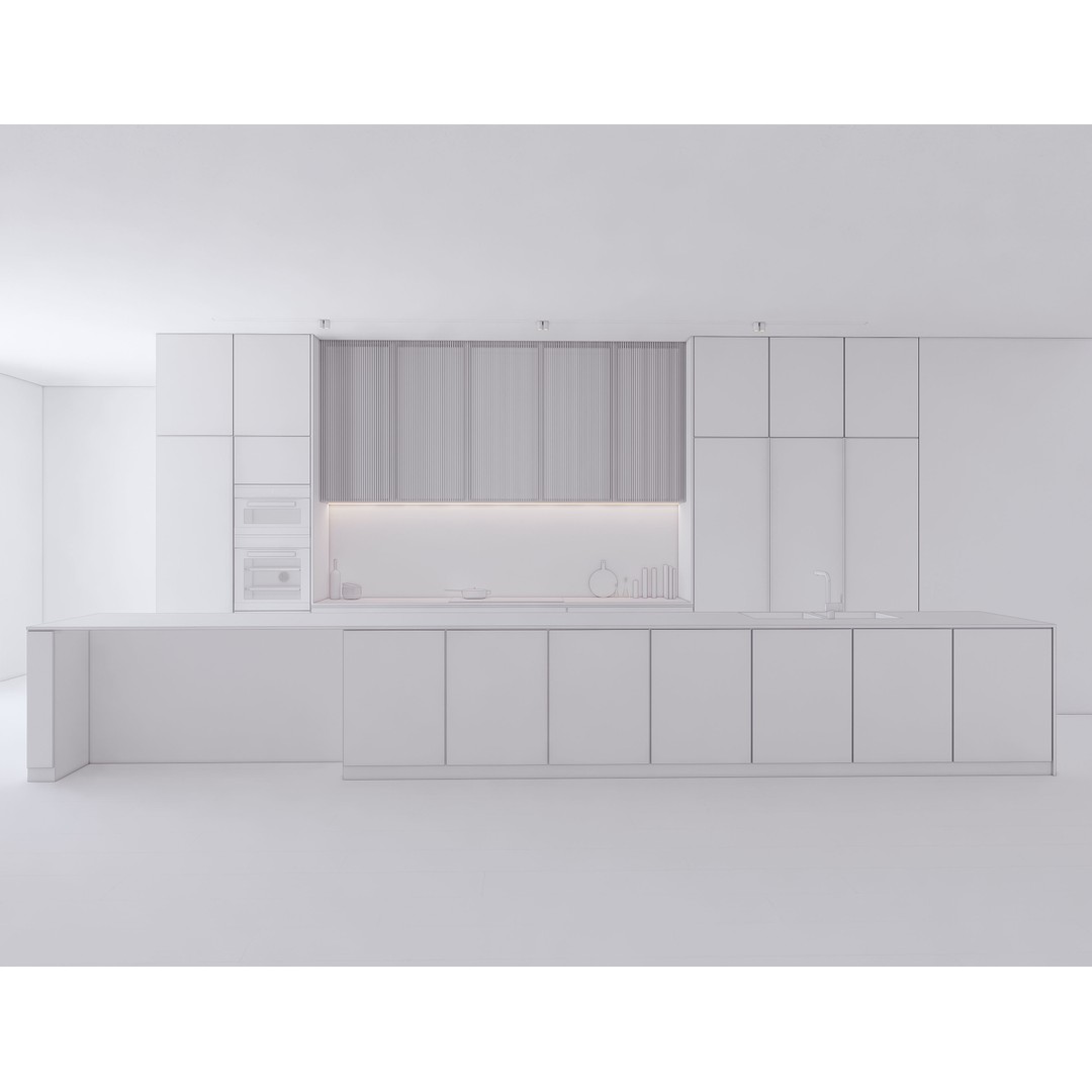 Modern Kitchen 3D Model – Low Poly Interior Design Asset, FBX & OBJ - View 12