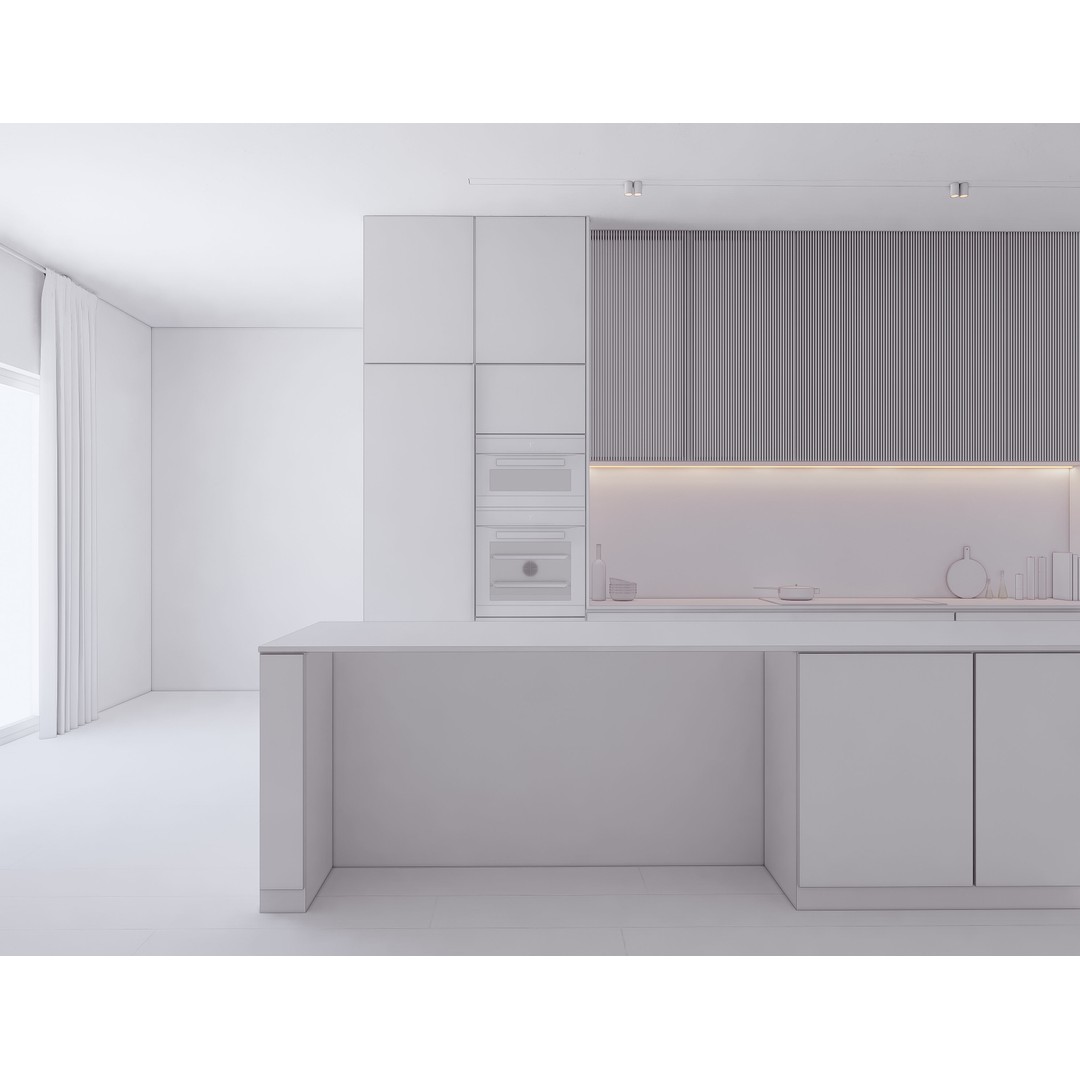 Modern Kitchen 3D Model – Low Poly Interior Design Asset, FBX & OBJ - View 17