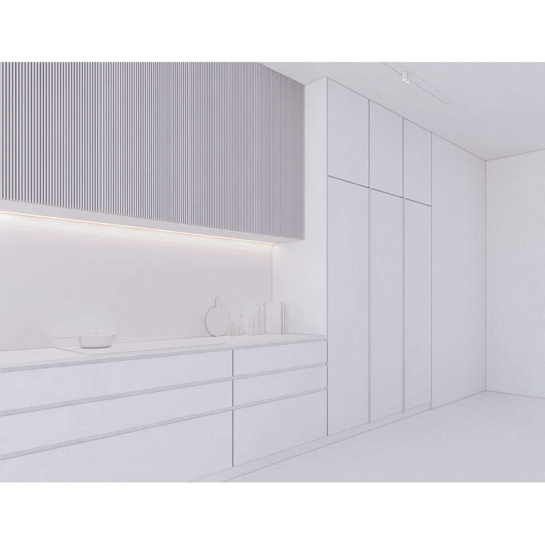 Modern Kitchen 3D Model – Low Poly Interior Design Asset, FBX & OBJ - View 19