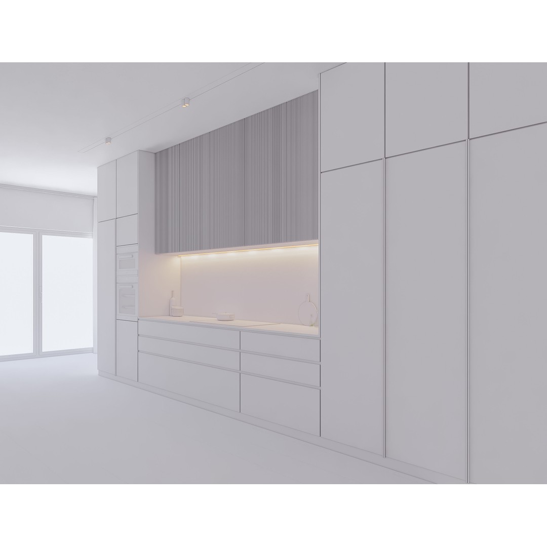 Modern Kitchen 3D Model – Low Poly Interior Design Asset, FBX & OBJ - View 21