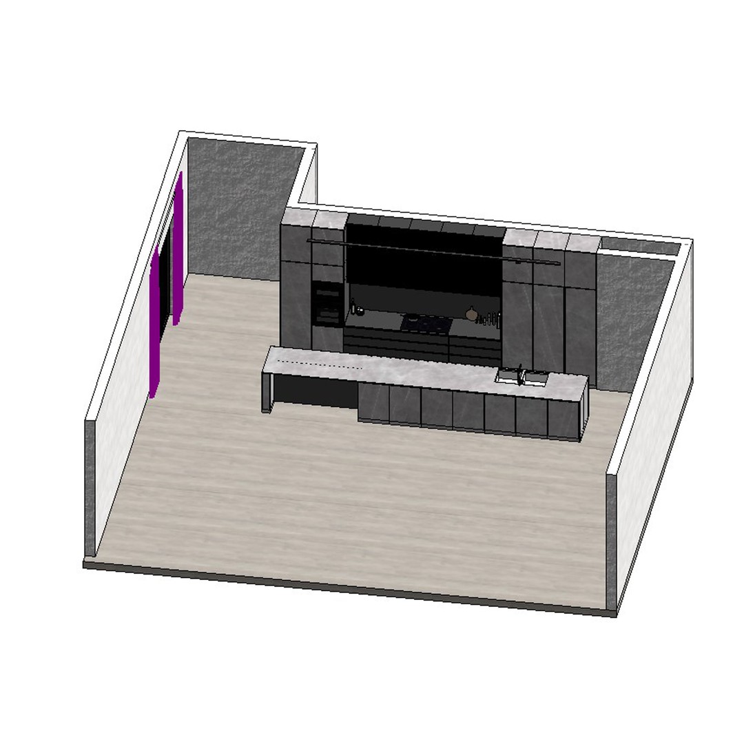 Modern Kitchen 3D Model – Low Poly Interior Design Asset, FBX & OBJ - View 22