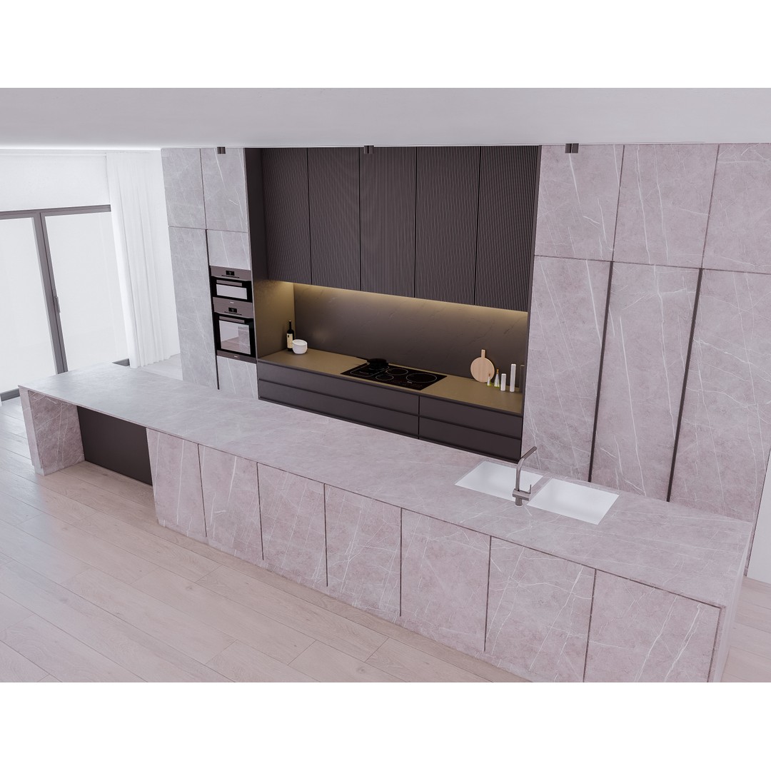 Modern Kitchen 3D Model – Low Poly Interior Design Asset, FBX & OBJ - View 5