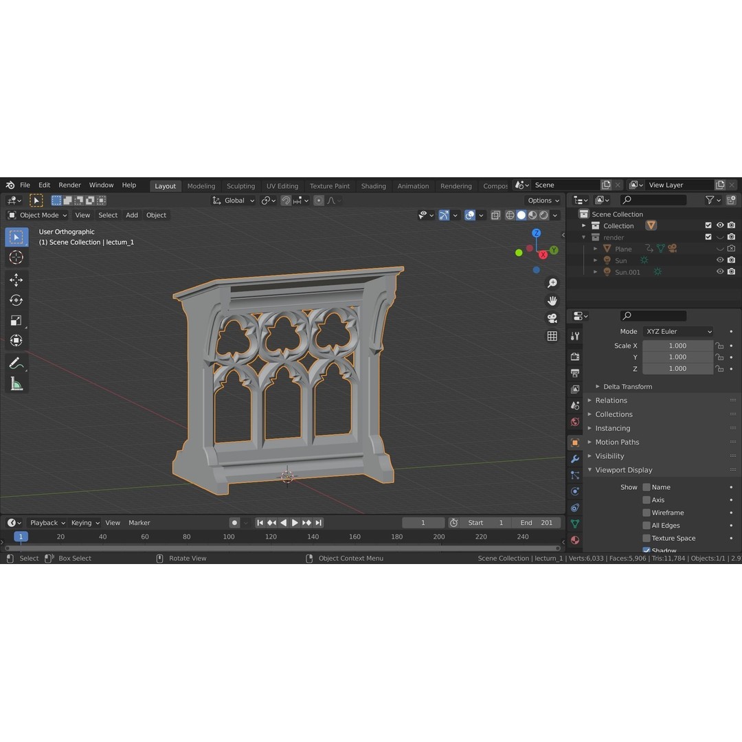 Gothic Lecturn 3D Model – Low Poly PBR Furniture for Games - View 17