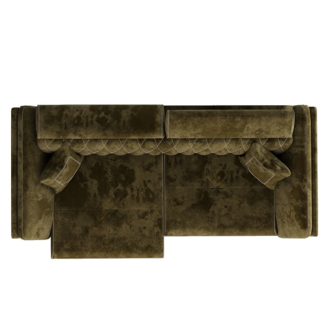 Triple Star Sofa 3D Model – Modern Fabric Design, FBX & OBJ Formats - View 10