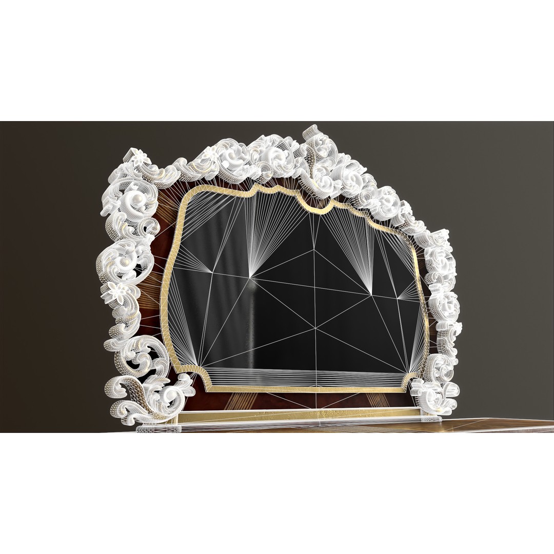 Vintage Luxury Dresser 3D Model – Low Poly Game Asset, FBX, PBR