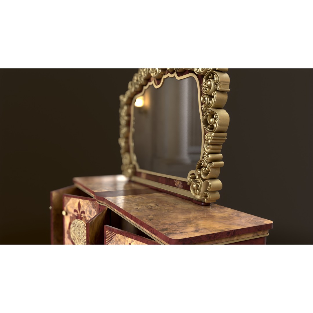 Vintage Luxury Dresser 3D Model – Low Poly Game Asset, FBX, PBR - View 22