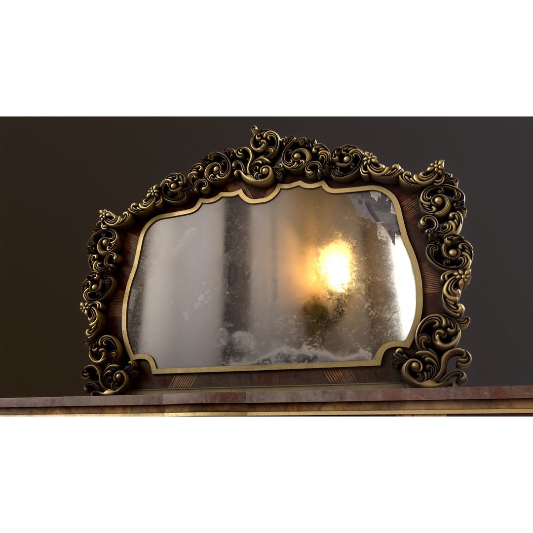 Vintage Luxury Dresser 3D Model – Low Poly Game Asset, FBX, PBR - View 29