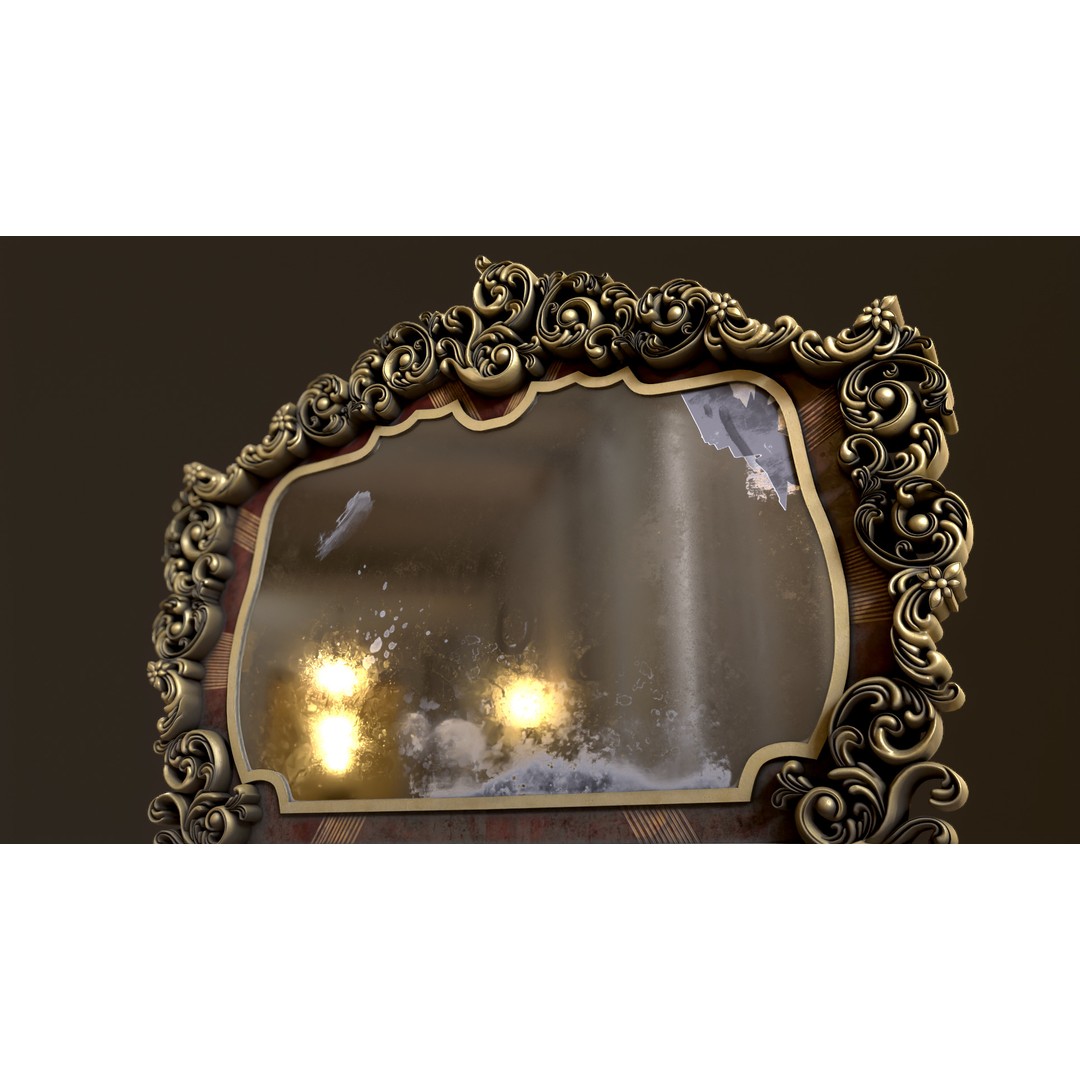 Vintage Luxury Dresser 3D Model – Low Poly Game Asset, FBX, PBR - View 34
