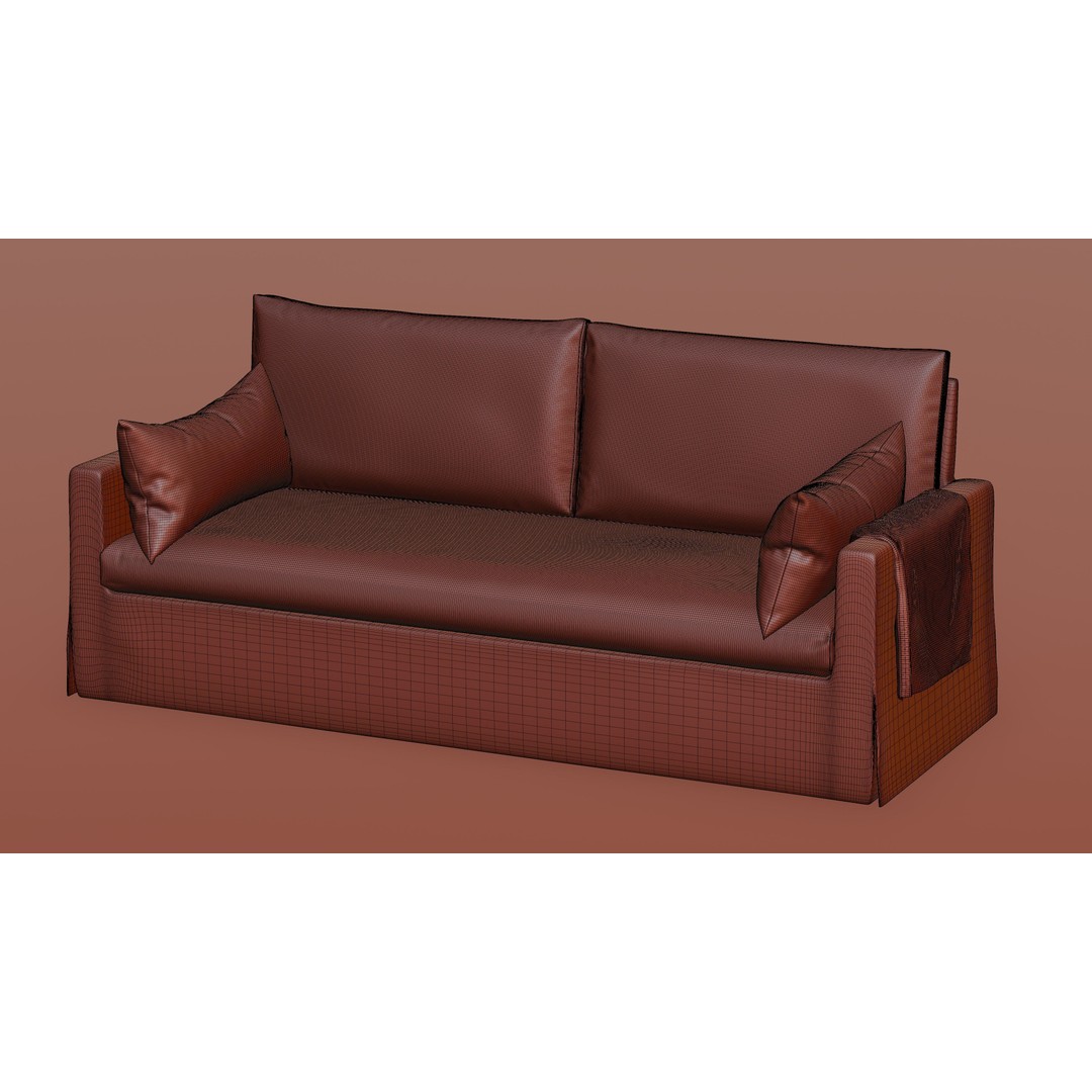 Hyltarp Sofa 3D Model – Modern Fabric Game-Ready Interior Asset - View 8