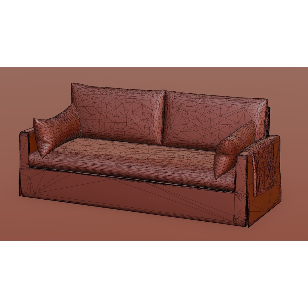 Hyltarp Sofa 3D Model – Modern Fabric Game-Ready Interior Asset - View 9