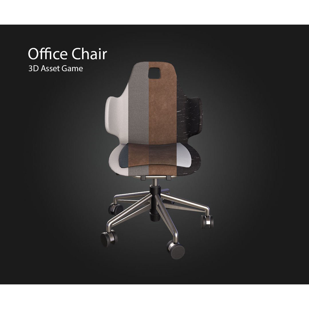 Office Chair 3D Model – Low Poly PBR Furniture Asset, FBX & OBJ - View 10
