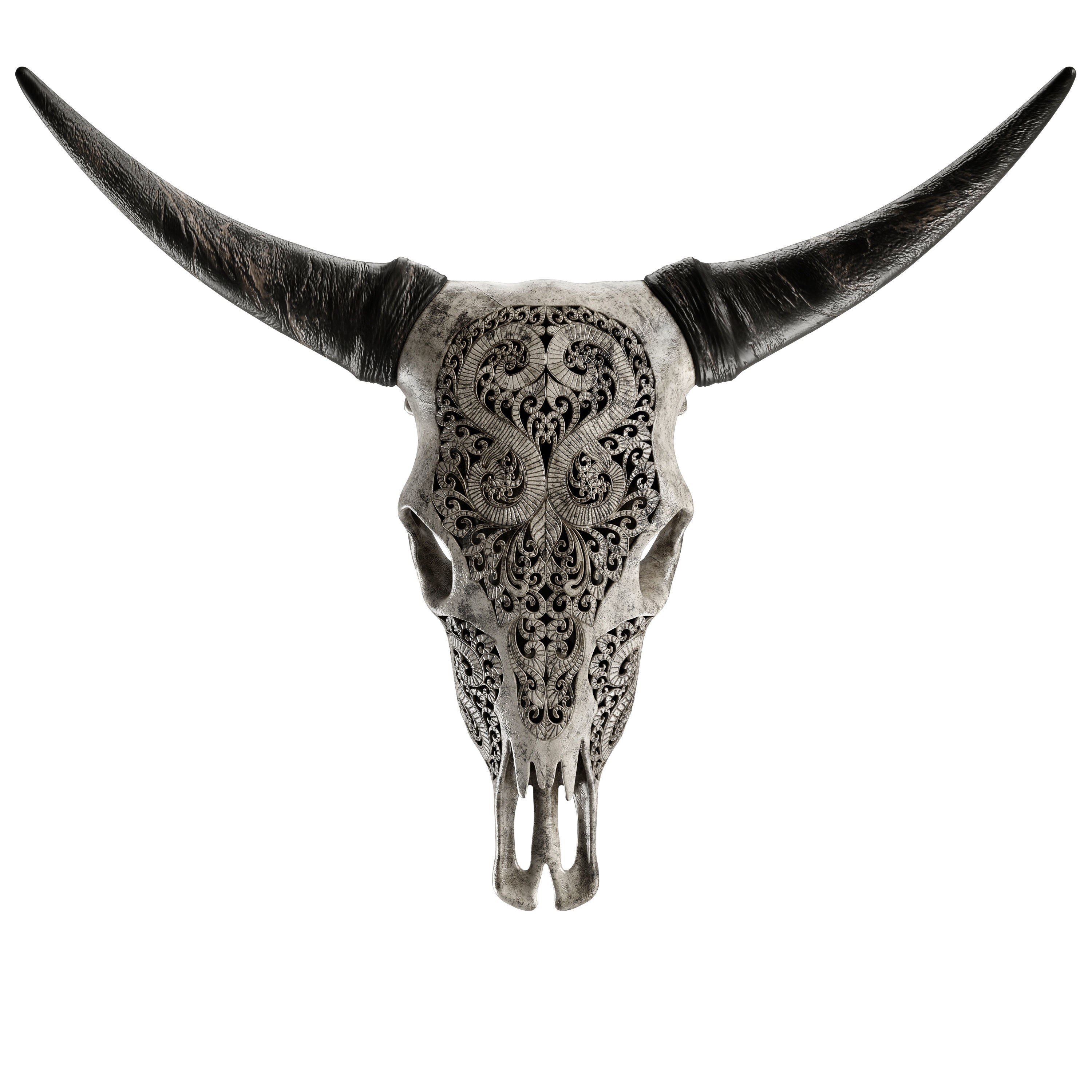 Carved Cow Skull - Detailed Game-Ready 3D Model - View 13