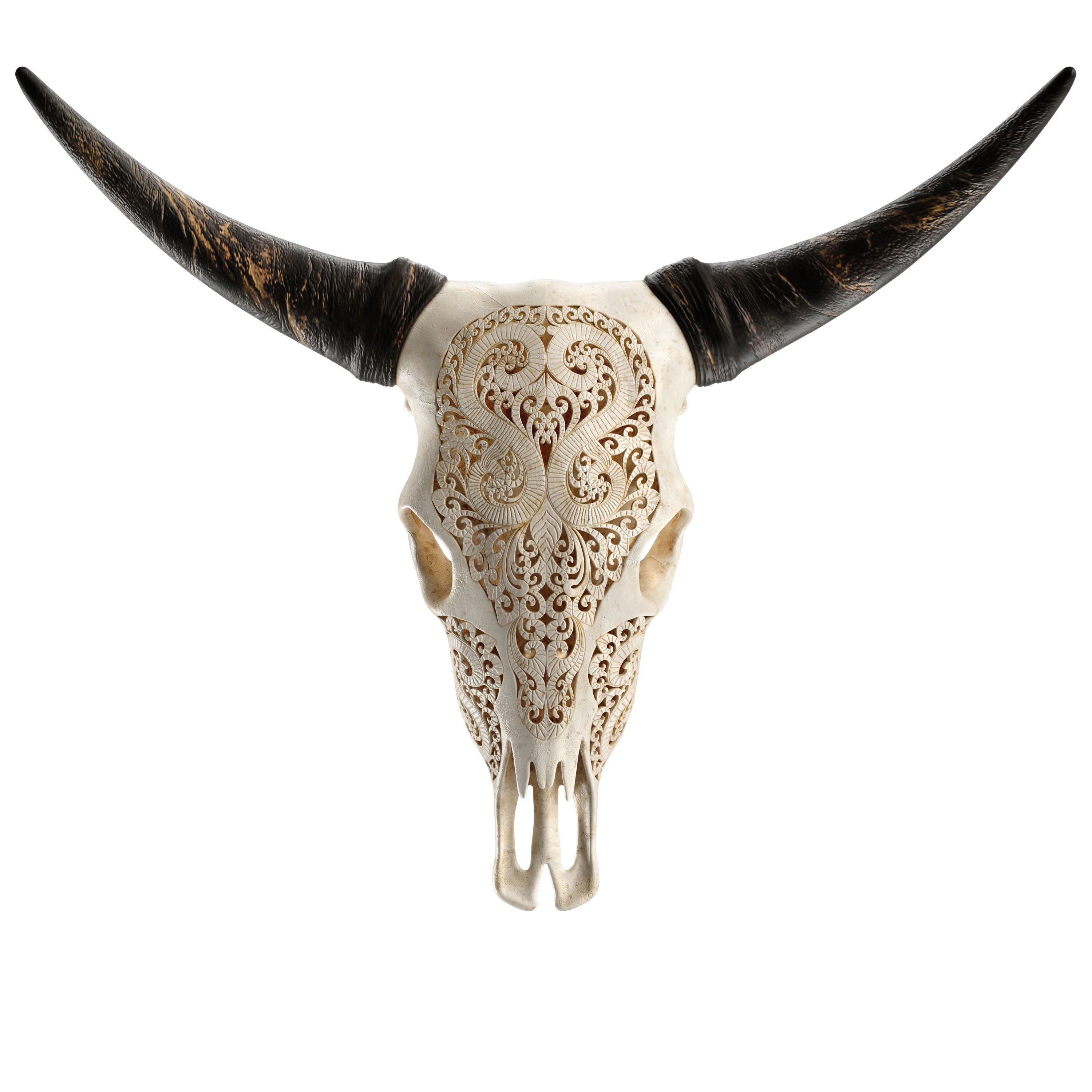 Carved Cow Skull - Detailed Game-Ready 3D Model - View 17
