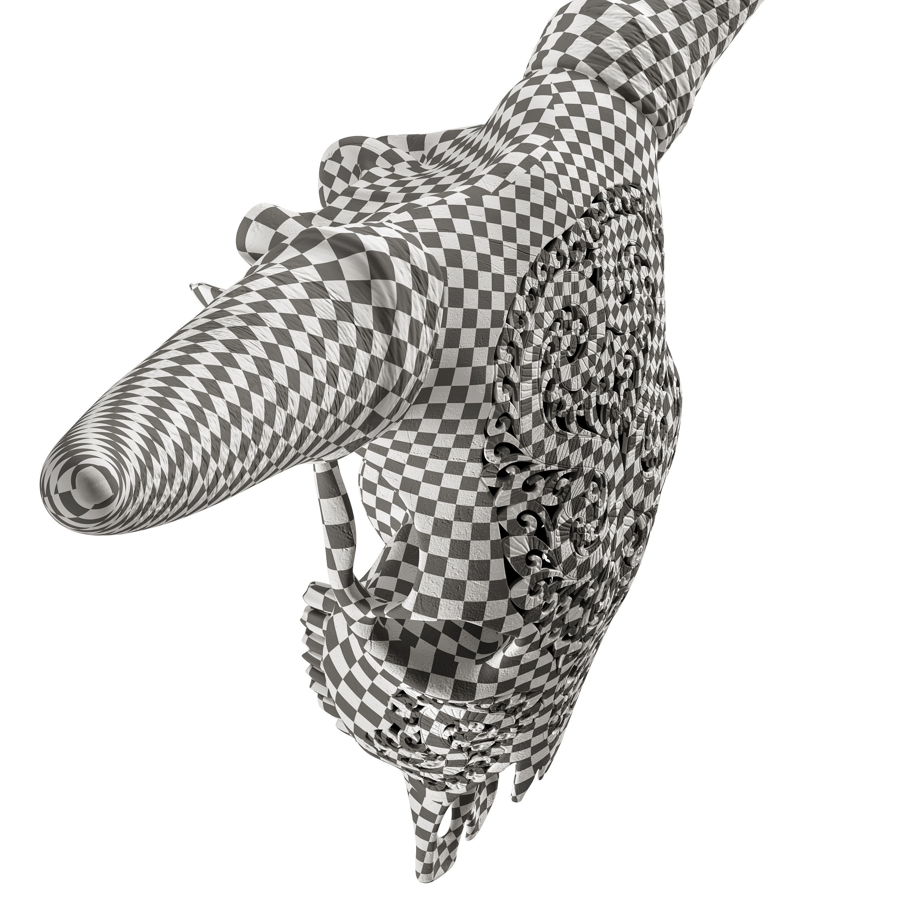 Carved Cow Skull - Detailed Game-Ready 3D Model - View 29