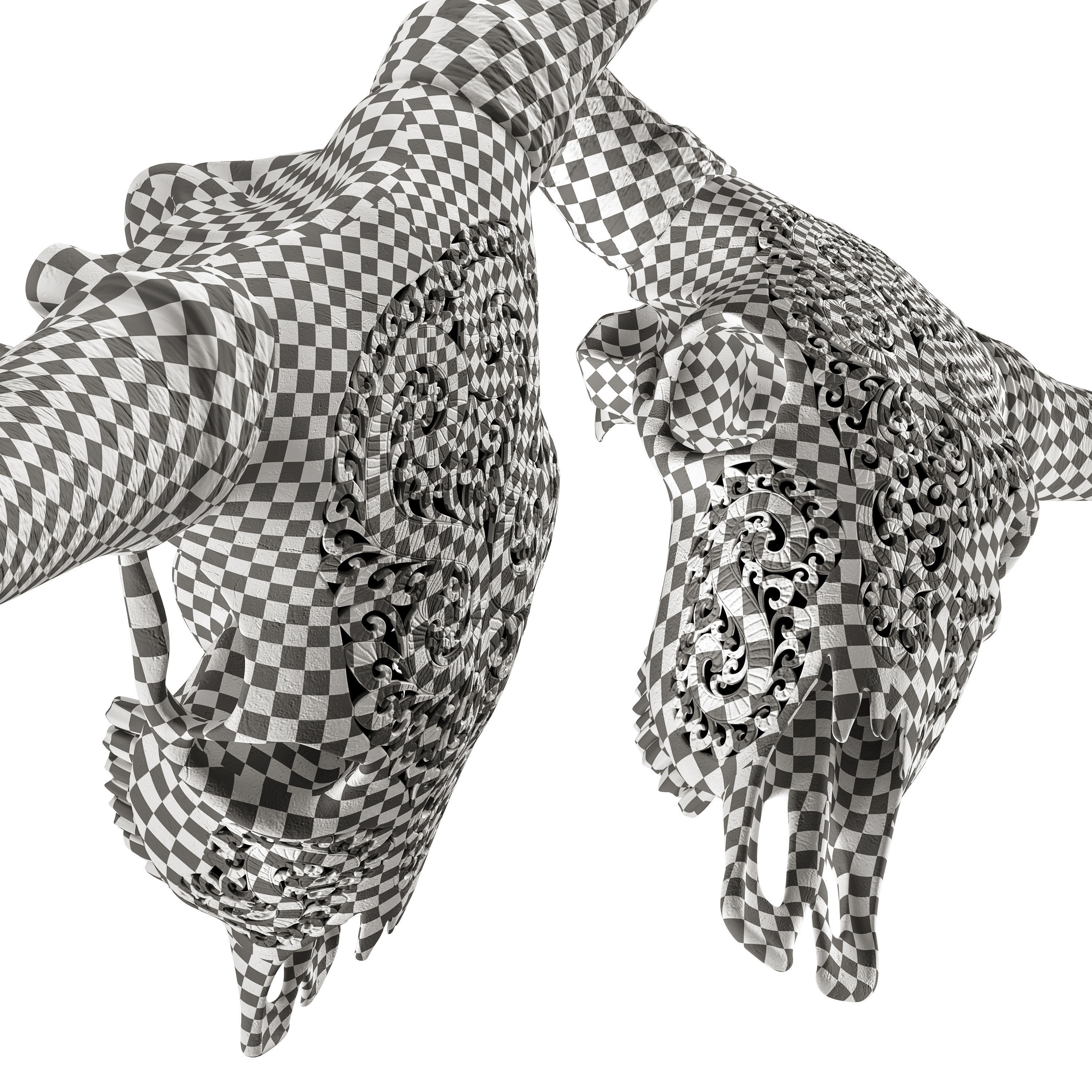 Carved Cow Skull - Detailed Game-Ready 3D Model - View 30