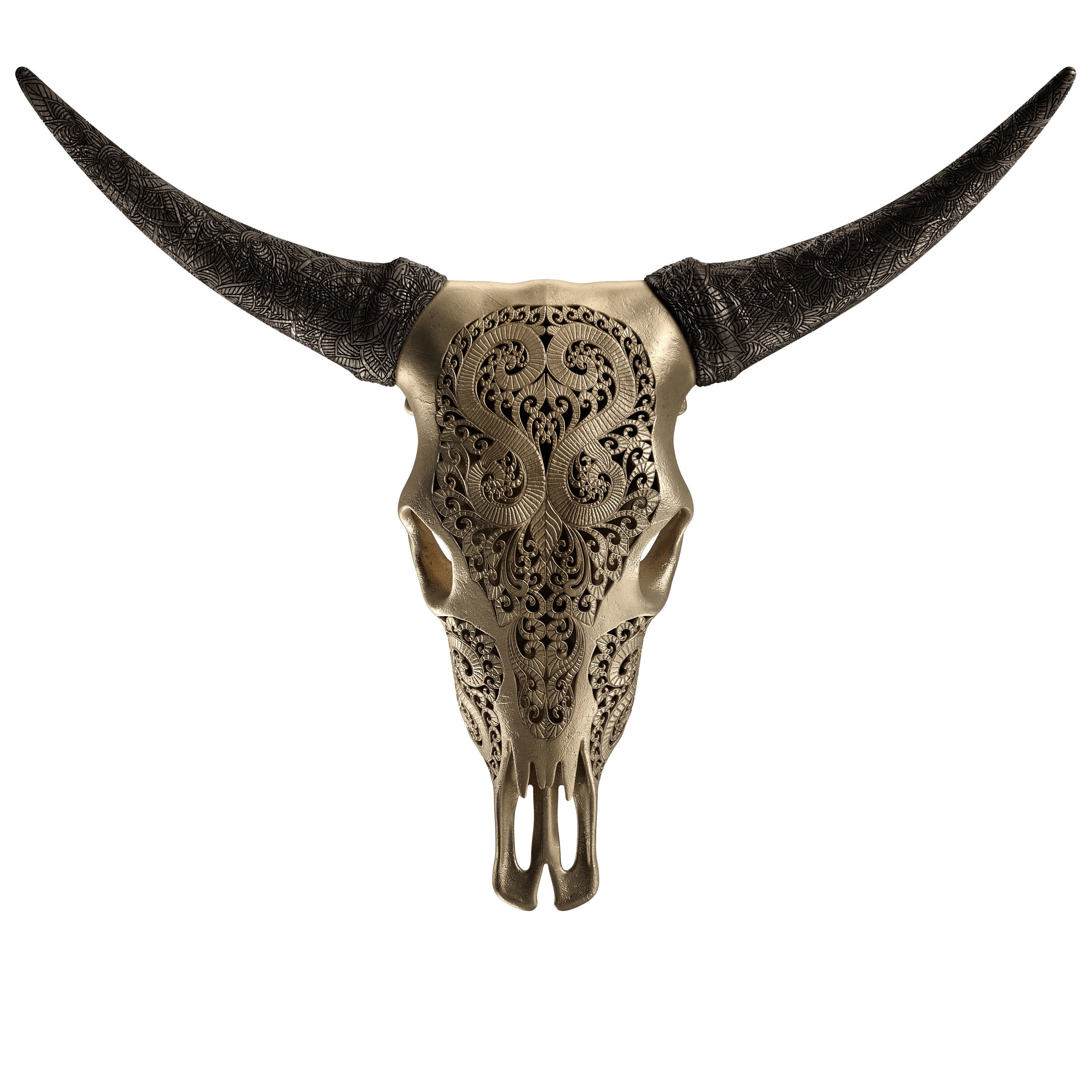 Carved Cow Skull - Detailed Game-Ready 3D Model - View 7