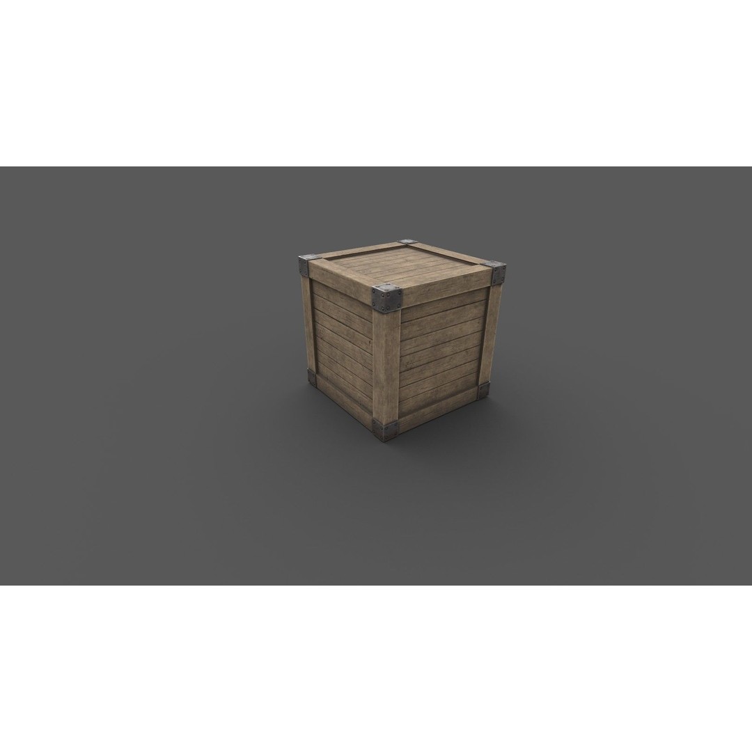 Medieval Wooden Crates 3D Model – Low Poly Game Asset, FBX - View 14