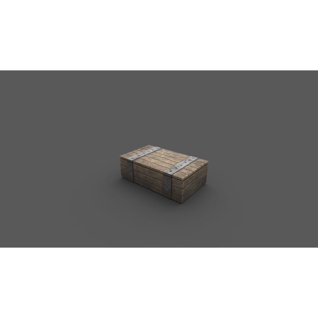 Medieval Wooden Crates 3D Model – Low Poly Game Asset, FBX - View 5