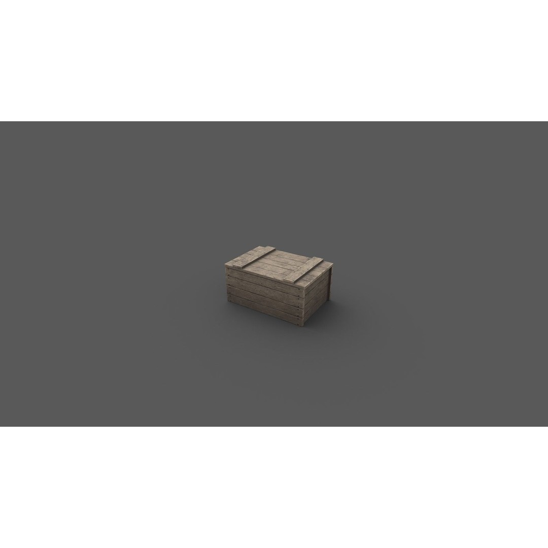 Medieval Wooden Crates 3D Model – Low Poly Game Asset, FBX - View 7