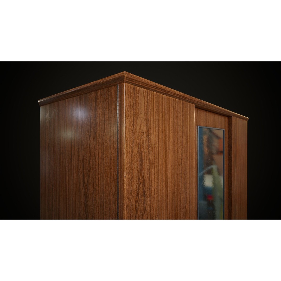 Old Retro Wardrobe 3D Model – Low Poly Game Ready Asset, FBX - View 14
