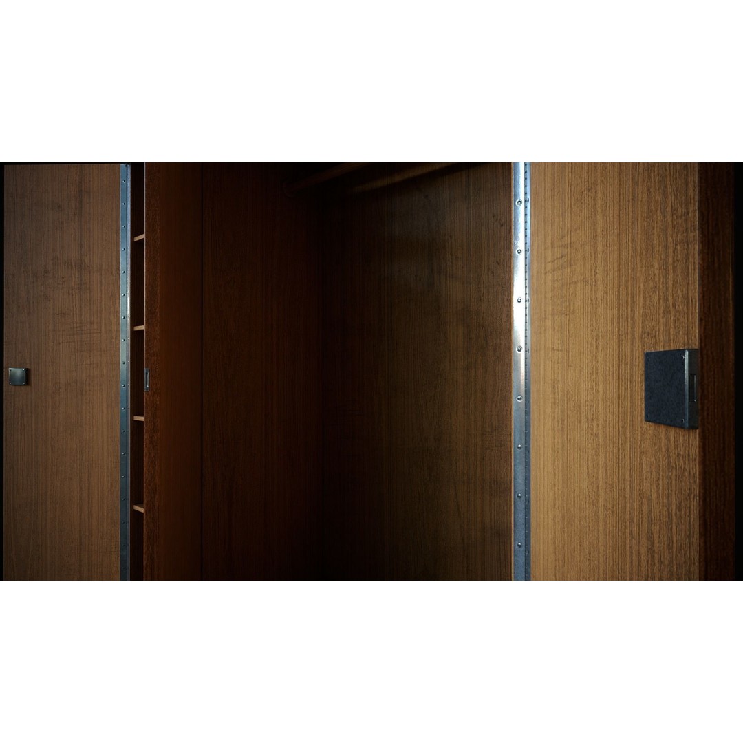 Old Retro Wardrobe 3D Model – Low Poly Game Ready Asset, FBX - View 8