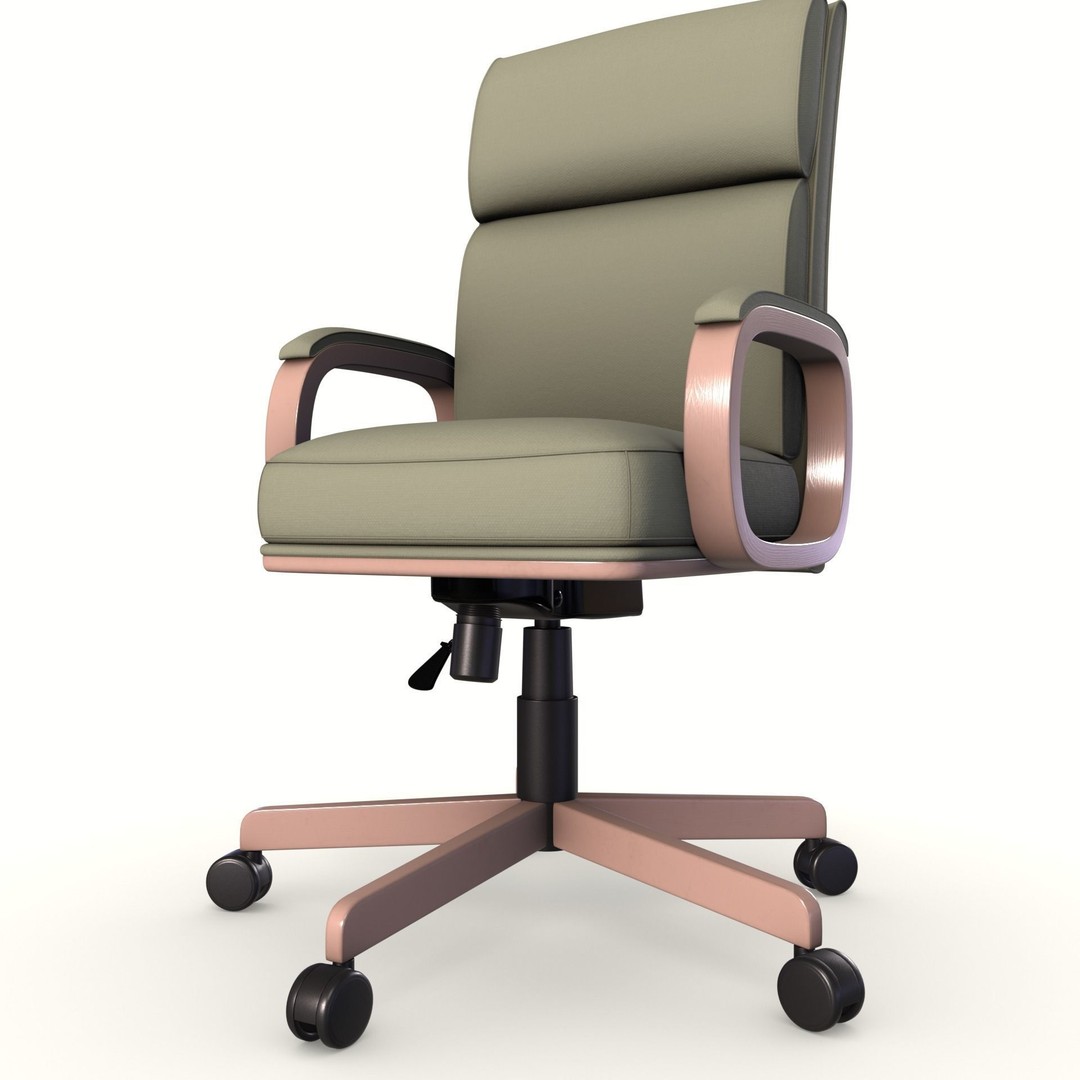 Executive Office Chair 3D Model – Low Poly PBR Asset, Blender, FBX, OBJ - View 10