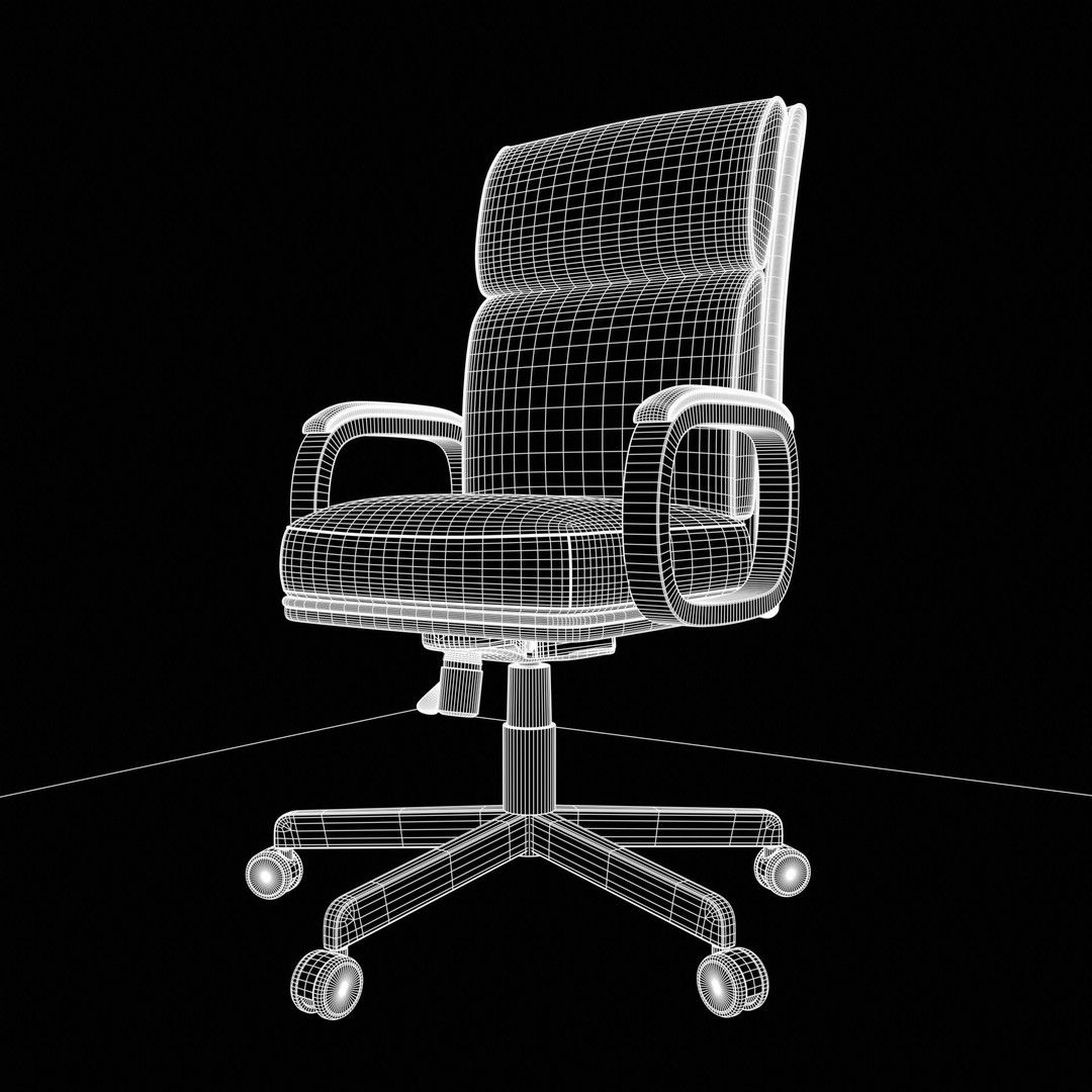 Executive Office Chair 3D Model – Low Poly PBR Asset, Blender, FBX, OBJ - View 14