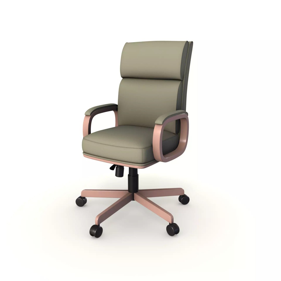 Executive Office Chair 3D Model – Low Poly PBR Asset, Blender, FBX, OBJ - View 2