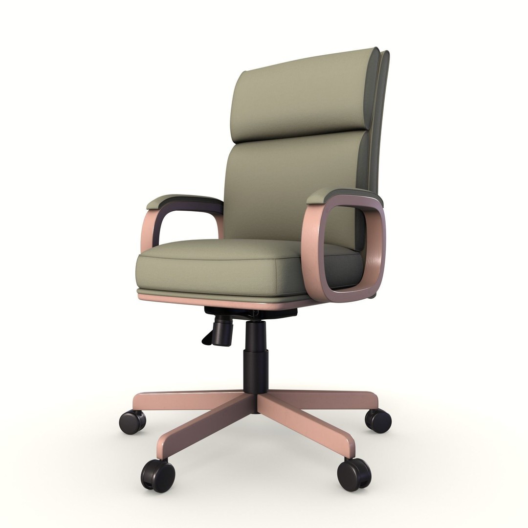 Executive Office Chair 3D Model – Low Poly PBR Asset, Blender, FBX, OBJ - View 4