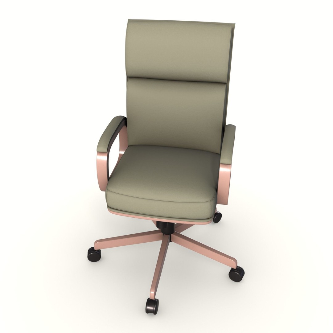 Executive Office Chair 3D Model – Low Poly PBR Asset, Blender, FBX, OBJ - View 5