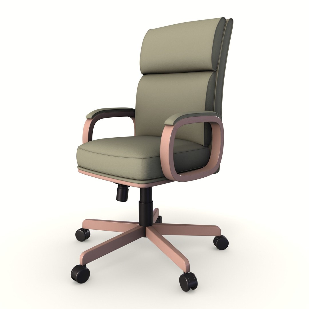 Executive Office Chair 3D Model – Low Poly PBR Asset, Blender, FBX, OBJ - View 6