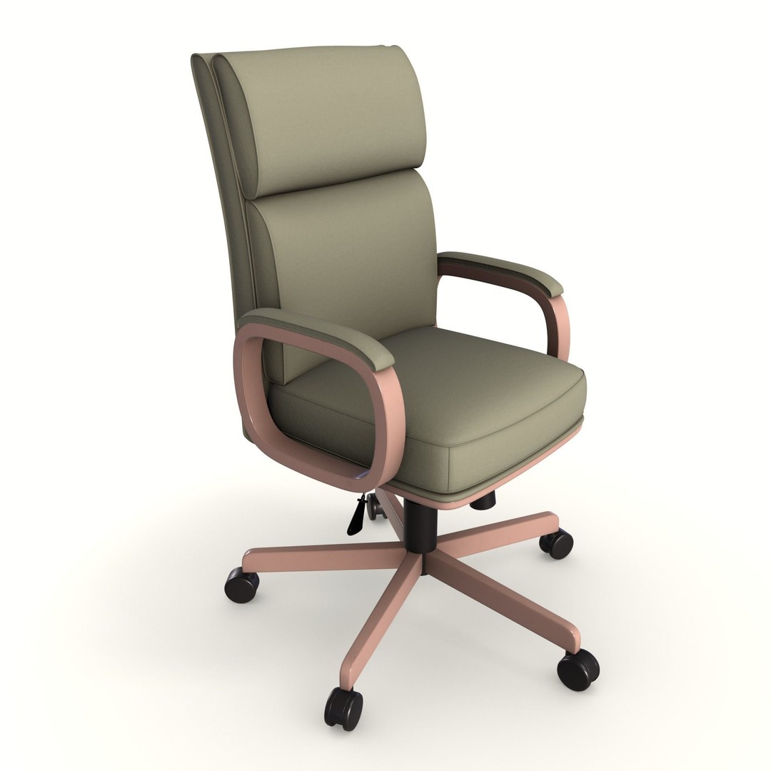 Executive Office Chair 3D Model – Low Poly PBR Asset, Blender, FBX, OBJ - View 7