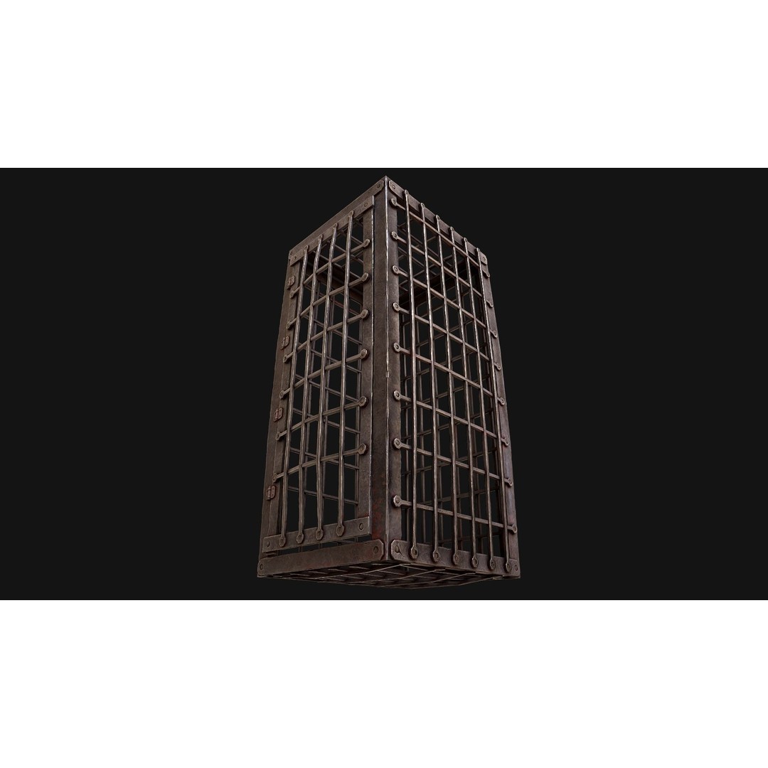 Iron Prison Cage 3D Model – Low Poly Game Ready Asset, FBX