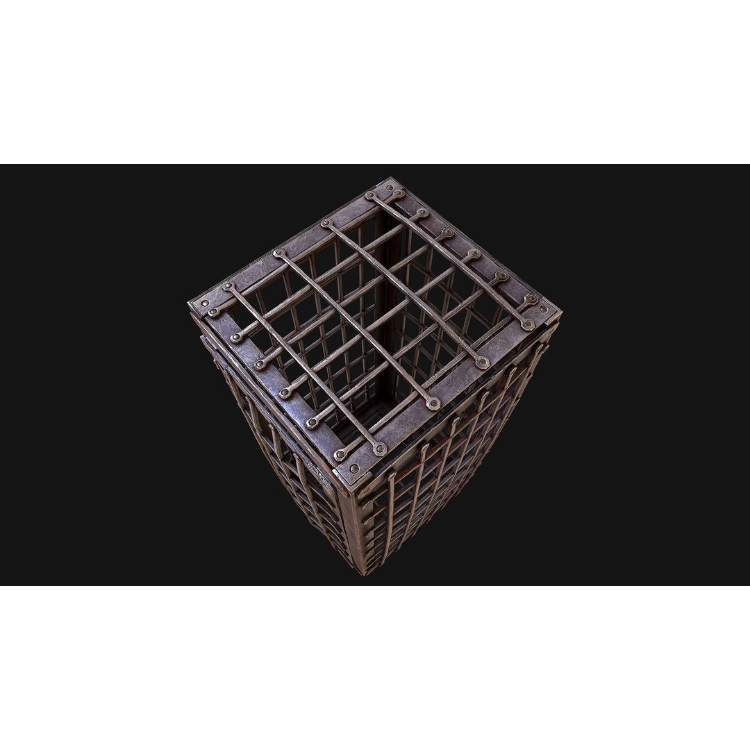 Iron Prison Cage 3D Model – Low Poly Game Ready Asset, FBX - View 10