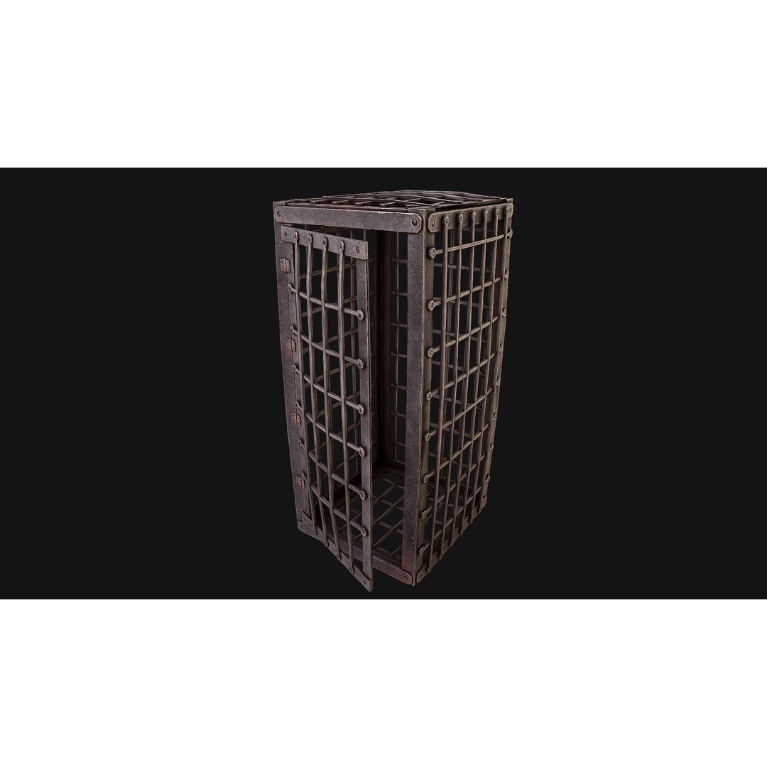 Iron Prison Cage 3D Model – Low Poly Game Ready Asset, FBX - View 11