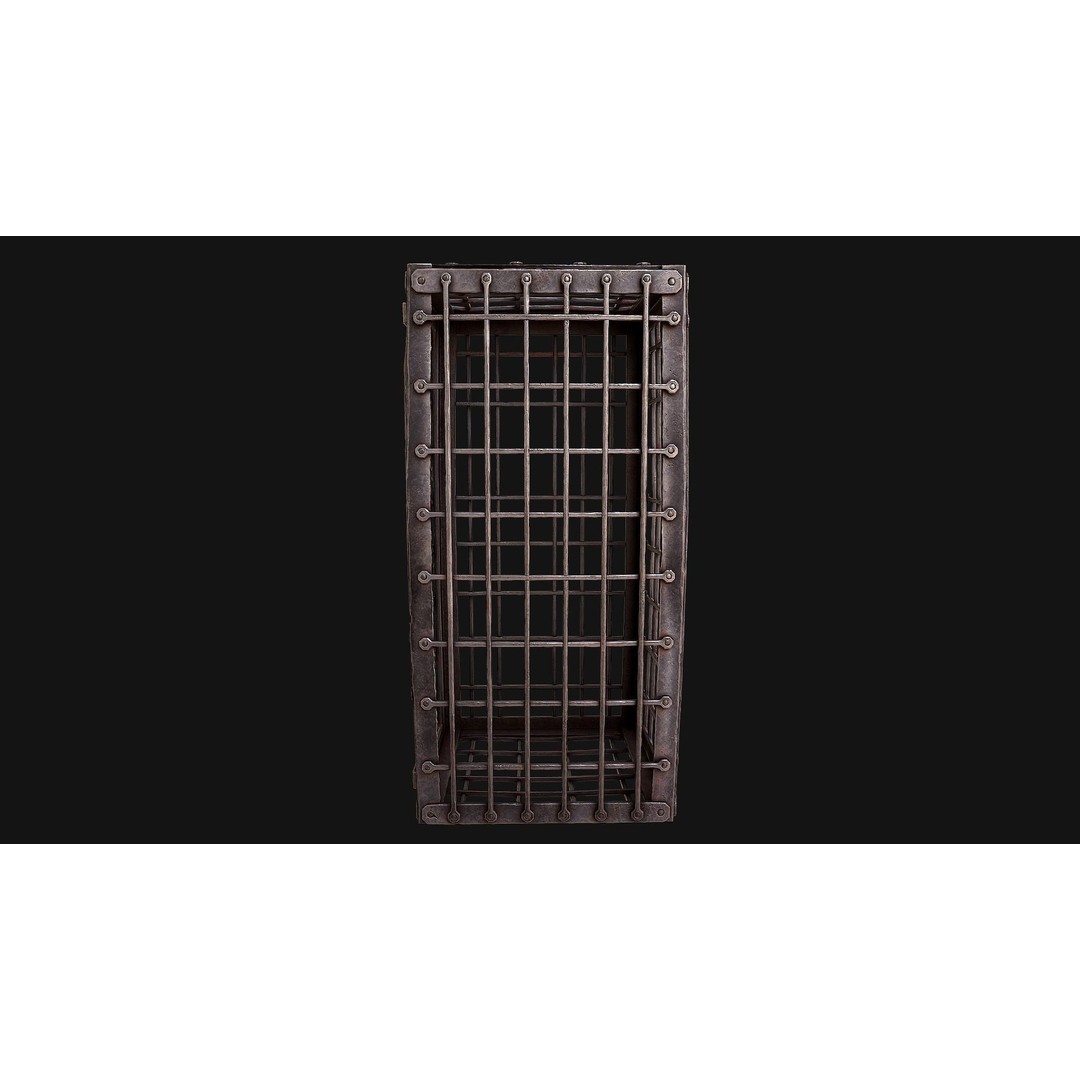 Iron Prison Cage 3D Model – Low Poly Game Ready Asset, FBX - View 12