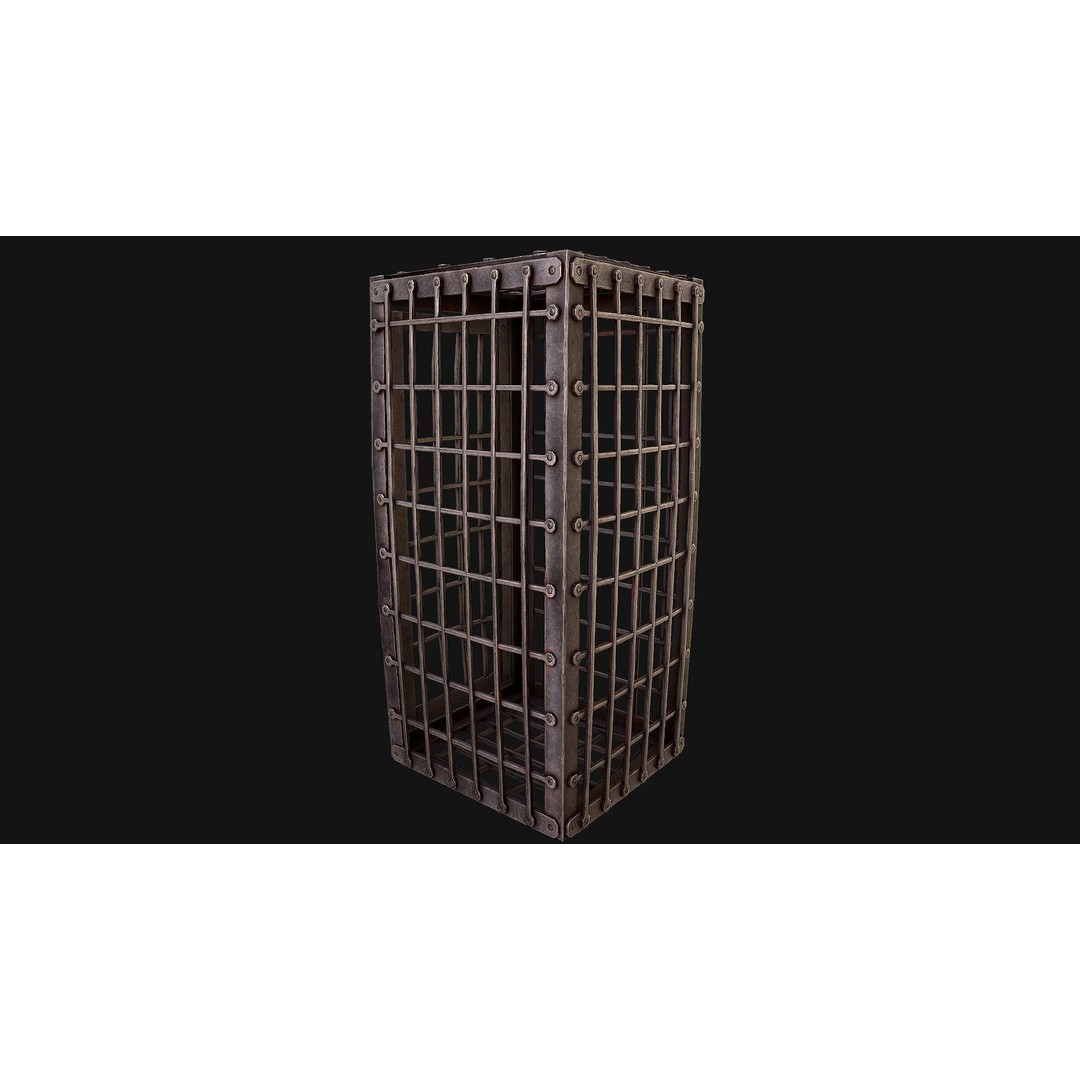Iron Prison Cage 3D Model – Low Poly Game Ready Asset, FBX - View 13