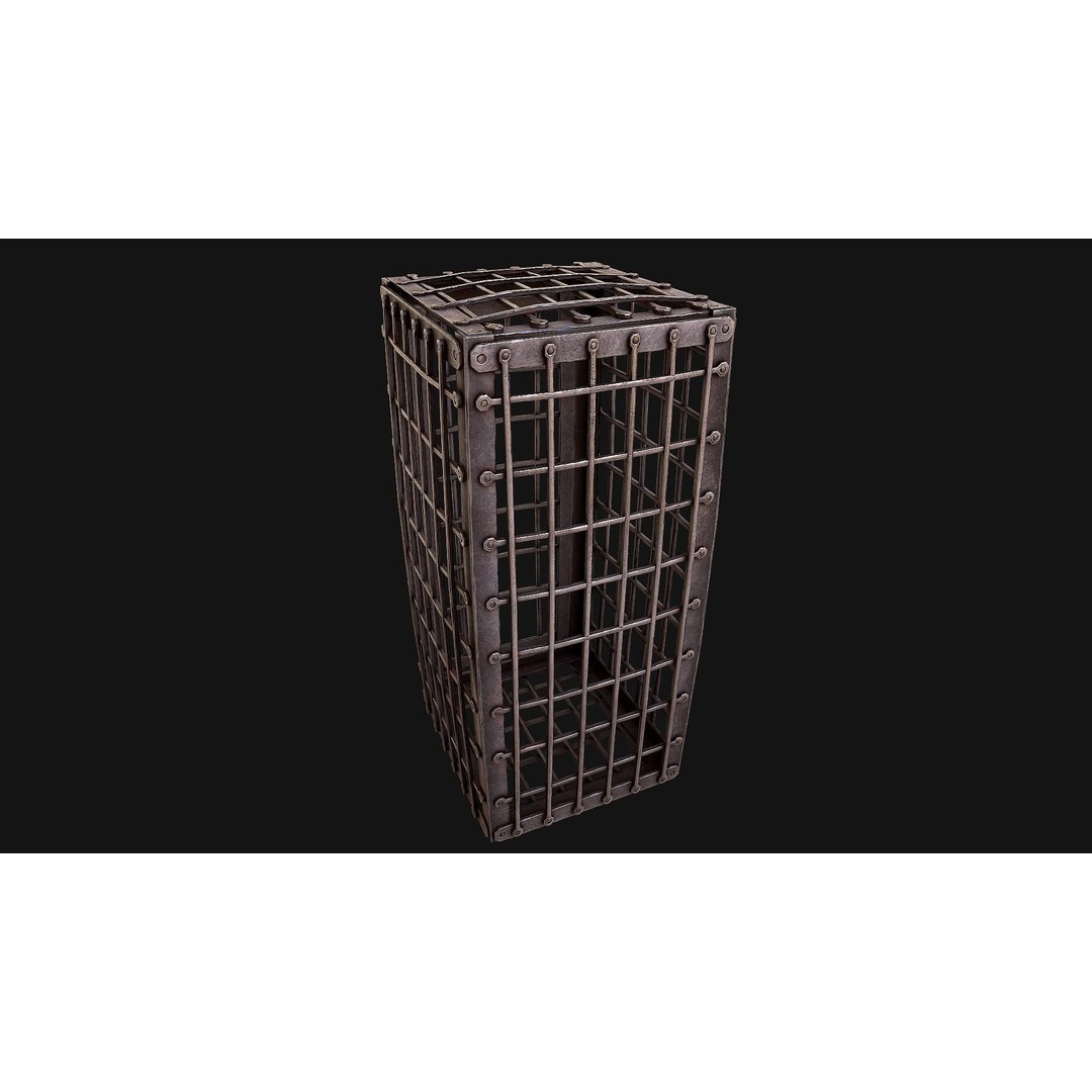 Iron Prison Cage 3D Model – Low Poly Game Ready Asset, FBX - View 14