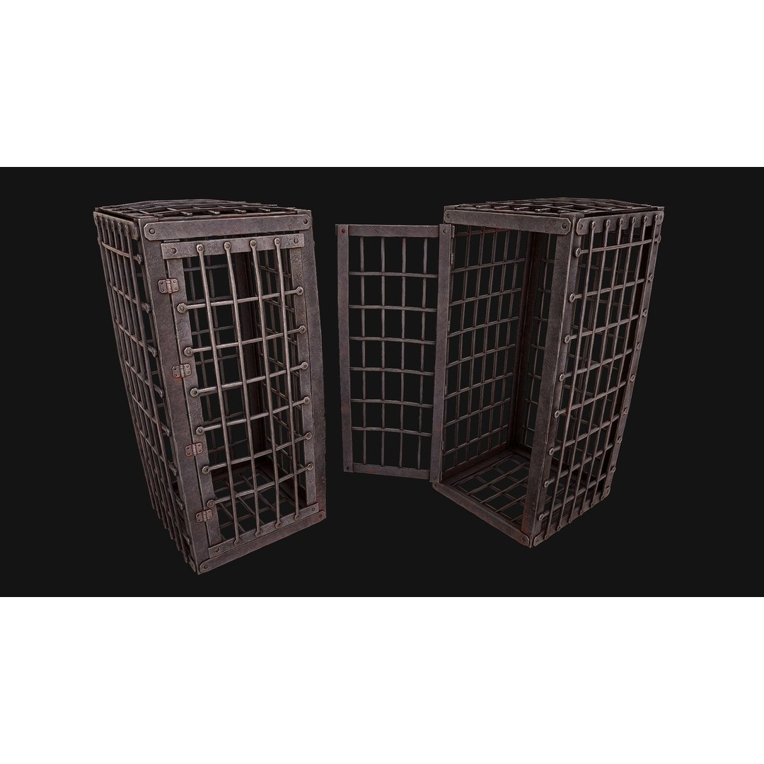 Iron Prison Cage 3D Model – Low Poly Game Ready Asset, FBX - View 16