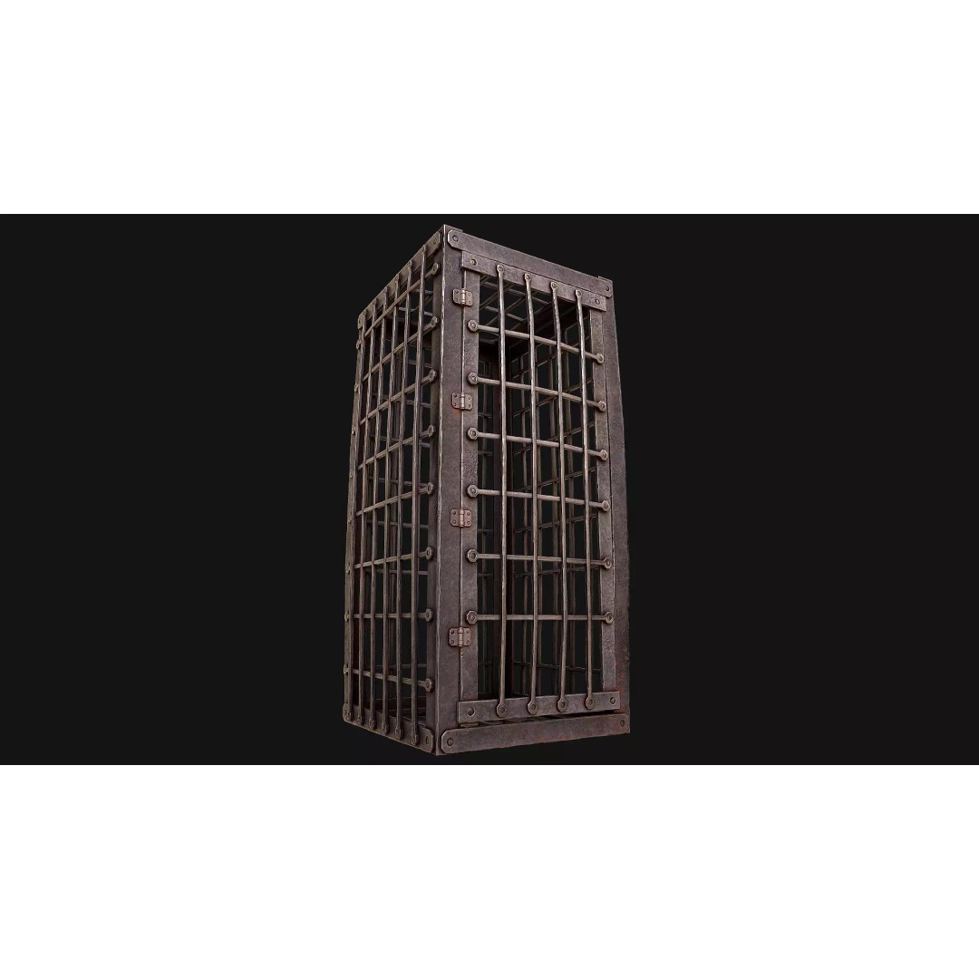 Iron Prison Cage 3D Model – Low Poly Game Ready Asset, FBX - View 2