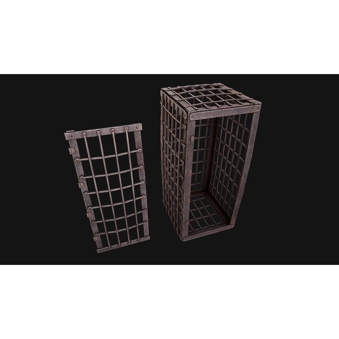 Iron Prison Cage 3D Model – Low Poly Game Ready Asset, FBX - View 20