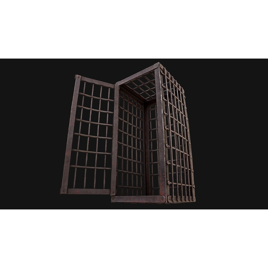 Iron Prison Cage 3D Model – Low Poly Game Ready Asset, FBX - View 4