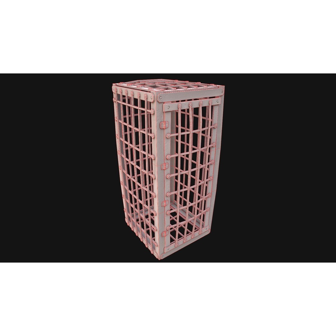 Iron Prison Cage 3D Model – Low Poly Game Ready Asset, FBX - View 6